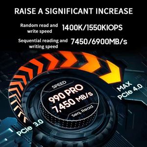 SSD interne SAS M.2 avec protocole NVMe PCIe pour ordinateur de bureau 990 PRO avec dissipateur thermique 4 To, neuf pour la marque - Product Image 2