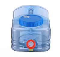 Réservoir d'eau portable 5,5L/10L en PC avec robinet pour camping-car, seau de stockage d'eau pour pique-nique et voyage