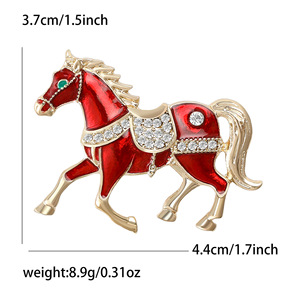 Broche de Aleación con Forma de Caballo para Niños, Chapado en Oro, Joyería de Moda, Regalos para Bodas, Compromisos y Fiestas, Decoración Duradera con Color Personalizado - Product Image 6