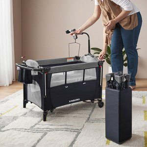 Cuna Portátil Multifuncional para Bebés Recién Nacidos, Plegable, con Fundas de Asiento Manuales, Ruedas de Plástico Duraderas, Suministros para Bebés - Product Image 2