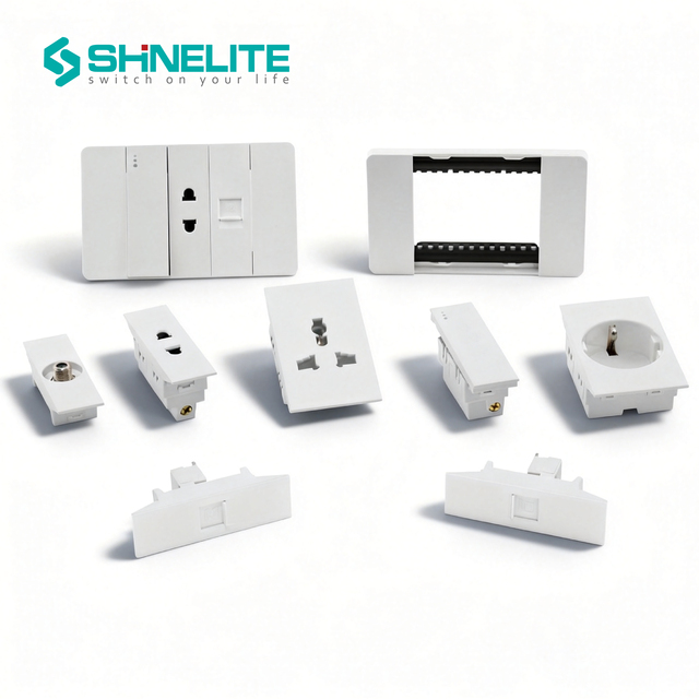 SHINELITE New Design 118 Series American Type 1/3 Modular 16A Electrical Wall Switch with Copper Material and Silver Contact