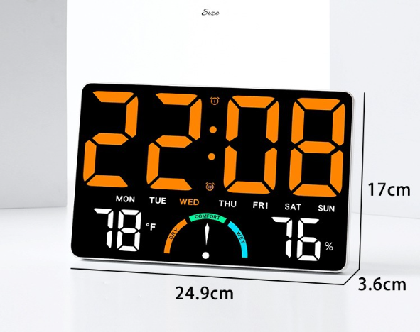 Customized Smart Table Clock With Ce and Rohs Certification Digital Clock Large Display Temperature Humidity Led Wall Clock