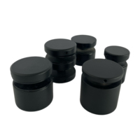 Supports de verre en acier inoxydable noir mat avec patins antidérapants en caoutchouc pour balustrade en verre trempé sans cadre, idéal pour piscine et balcon moderne