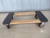 Chariot de manutention robuste à 4 roues TC0500 pour meubles en bois, extrémités moquettées grises, capacité de charge 300kg/500kg, OEM