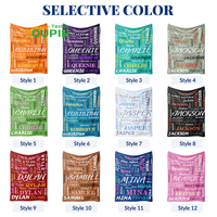 Couverture personnalisée avec nom, blanche, 100% polyester, couverture en peluche, 230 g/m², couverture en flanelle avec logo personnalisé