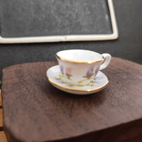 Mini service à thé en céramique, mini tasses à café DIY faites à la main, accessoires pour maison de poupée, jouets de cuisine et de restaurant pour enfants, mini service à thé de poche