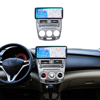 Lecteur DVD de voiture avec écran tactile de 12,3 pouces, Android Auto sans fil, CarPlay, GPS, BT, WiFi, DSP, vidéo de voiture pour Honda City 08-14, climatisation manuelle