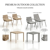 Minimaliste, options bicolores, OEM disponible, tressage vertical, cadre en aluminium durable, confortable, écologique, ensemble 3 pièces pour hôtel