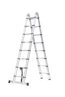Échelle télescopique en aluminium double face - Conception moderne pliable et portable pour usage industriel, domestique, entrepôt, extérieur