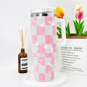 Cross Border bloque de alto valor Color <span class=keywords><strong>Collage</strong></span> diamante cristal helado taza diamante incrustaciones portátil 40oz taza - Product Image 2
