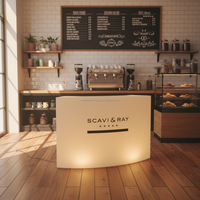 Station de bar LED portable, table à cocktails incurvée (bc190)