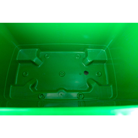 Grande poubelle à pédale de 660 L avec couvercles, bac à ordures mobile souterrain à roulettes, poubelle en plastique d'extérieur avec induction intégrée