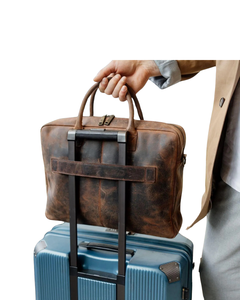 Sac messager de bureau en cuir personnalisé avec logo gravé, mallette vintage pour ordinateur portable, sacoche de voyage pour hommes - Product Image 5