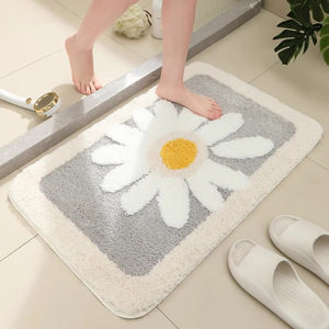Alfombra de baño rectangular de poliéster absorbente y antideslizante para baño, dormitorio y sala de estar. - Product Image 4