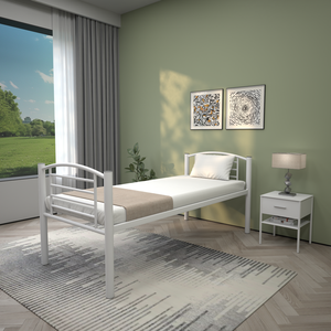 Cadre de lit en métal personnalisé, élégant, moderne et durable, lit simple pour étudiant, lit pour dortoir scolaire, meubles pour petit appartement, hôtel, hôpital - Product Image 2