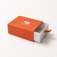 Boîte à tiroir rigide personnalisée de luxe avec impression de logo UV sélectif effet doux au toucher, emballage cadeau coulissant pour bijoux et vêtements de marque