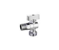 Robinet d'arrêt d'angle manuel en laiton pour machine à laver, finition chrome poli, filetage externe 1/2, vente chaude, fabrication ODM
