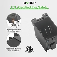 Barep homologué ETL 14 Cu. En. Boîtier électrique compact 1 poste en PVC, ignifuge UL94 V0, pour travaux de construction et rénovation