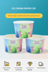 Vasos de Papel para Helado Ecológicos Personalizados de Fábrica OEM/ODM, Tazones para Helado, Vasos de Papel Kraft para Yogurt para Llevar - Product Image 2