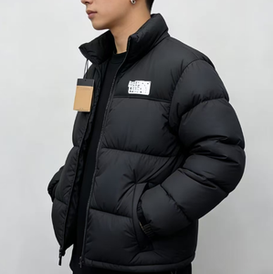 Veste d'hiver matelassée pour homme North City, coupe ajustée, à capuche, col montant, fermeture éclair intégrale, écologique, décontractée, aspect lisse - Product Image 4