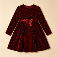 Robe longue en velours personnalisée pour filles, imprimé étoiles, avec nœud à la taille, ODM, pour occasions festives et spectacles religieux