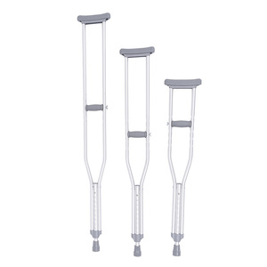Muletas axilares ajustables en altura de aleación de aluminio, telescópicas, para senderismo, camping y deportes. - Product Image 2