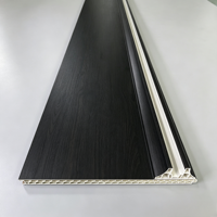 Panneau de séparation de pièce en PVC imitation bois de noyer imperméable 400x26mm pour la maison et le bureau