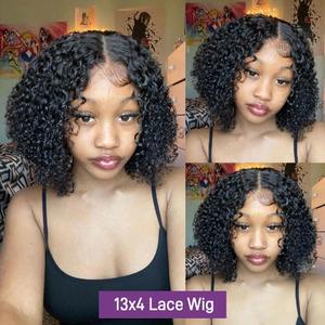 Parrucca vergine piena 13x6 Hd con parrucca frontale in pizzo, parrucca piena in pizzo Glueless con capelli umani ricci onda profonda - Product Image 2