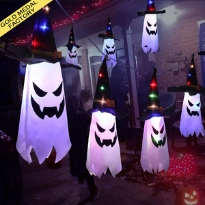 Luces <span class=keywords><strong>de</strong></span> Cadena <span class=keywords><strong>de</strong></span> Halloween para Exteriores, Luces <span class=keywords><strong>LED</strong></span> Colgantes <span class=keywords><strong>con</strong></span> Diseño <span class=keywords><strong>de</strong></span> <span class=keywords><strong>Sombrero</strong></span> <span class=keywords><strong>de</strong></span> <span class=keywords><strong>Bruja</strong></span> y Fantasma, Decoración para Interiores y Exteriores, Patio, Jardín, Porche, Árbol, Puerta, Fiestas - Product Image 1