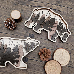 งานฝีมือไม้คลาสสิก พิมพ์ลายหลายชั้น อุปกรณ์สำนักงาน ของตกแต่งรูปสัตว์ งานฝีมือ UIONEN แบบชิ้นเดียว สั่งทำพิเศษตามแบบส่วนตัว DIY - Product Image 5