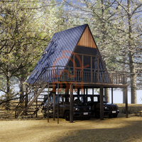 Maison de plage économique de luxe, préfabriquée, modulaire, pliable, en forme de triangle, résistante aux ouragans, prête à l'emploi