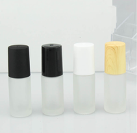 5ml 10 ml Mat Parfum Huile Rouleau Bouteille Rollon 10 ml Bambou Rouleau sur Bouteille En Verre avec Boule En Métal Couvercle En Bois pour Huile