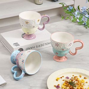Ceramic Mug Cup Office Water Girl's Creative Cartoon Design Breakfast Milk High-foot Household Anti-scalding Wedding - Product Image 2