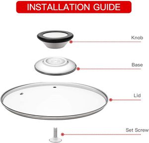 Trend 1Pcs Couvercle en verre trempé résistant à la chaleur avec poignée en plastique et acier inoxydable, compatible lave-vaisselle, ustensiles de cuisine personnalisés - Product Image 3