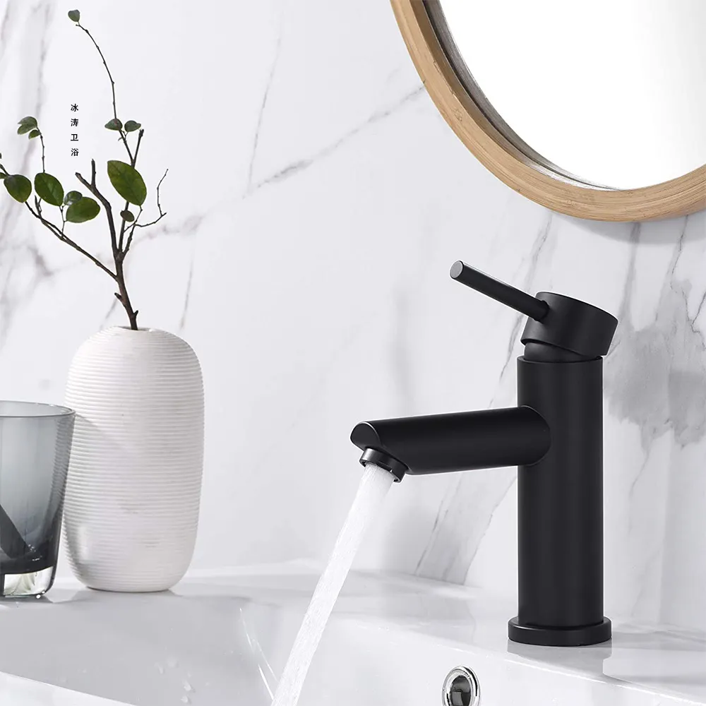 Grifos de lavamanos robinet salle de bain haute qualité cupc acier inoxydable mat noir support salle de bain évier robinet