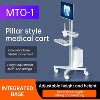 Chariot médical en plastique ABS au meilleur prix avec support de moniteur, chariot médical/dentaire réglable pour ordinateur portable