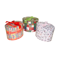Kotak Kado Oval dari Karton Kustom Pabrik, Kotak Kertas Kosong untuk Cokelat, Kotak Bunga dengan Pita