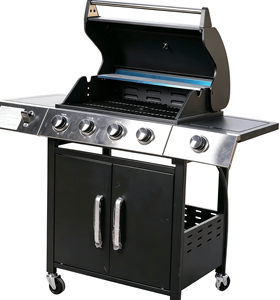 Grill a <span class=keywords><strong>Gas</strong></span> Propano da Esterno in Acciaio Inossidabile con Affumicatore, Decorazione per la Casa, Griglia da Giardino con Tavolino Laterale - Product Image 1