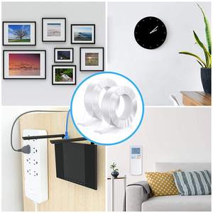 <span class=keywords><strong>Ruban</strong></span> <span class=keywords><strong>adhésif</strong></span> nano transparent réutilisable, imperméable, sensible à la pression, double face, lavable, pour le masquage - Product Image 6