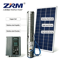Pompe à eau submersible solaire DC de 4 pouces, 750 W, 72 V, en acier inoxydable, pour l'irrigation agricole, l'alimentation en eau domestique, les puits profonds