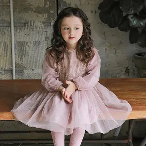 Đầm Mùa Xuân Hàn Quốc Cho Bé Gái, Váy Xòe Thanh Lịch, Váy Dài Công Chúa Cho Trẻ Em