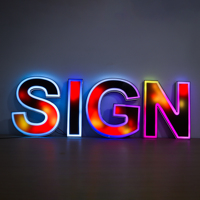 Enseignes LED publicitaires RGB extérieures 3D en acrylique personnalisées, enseignes LED extérieures