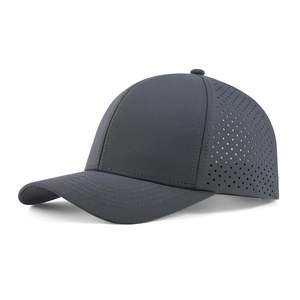 Vente en gros de casquette de baseball à séchage rapide pour hommes, maille découpée au laser, casquette respirante à visière incurvée - Product Image 4