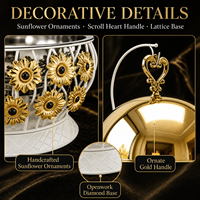 Plat de service en acier inoxydable avec couvercle dôme doré, chauffe-plat de buffet, décor tournesol, pour hôtellerie et restauration, personnalisable OEM