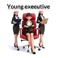 Chaise de bureau de style américain en cuir avec base à cinq étoiles et accoudoir pivotant - Chaise de bureau ergonomique inclinable pour un confort prolongé