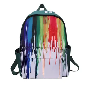 Sıcak satış Graffiti desen çocuklar kolej gençler öğrenci keten sırt çantası okul çantaları