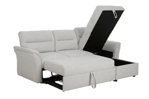 SX-81459 <strong>Sofa</strong> <strong>Bed</strong> Wooden <strong>Frame</strong> With Extendable Linen Fabric for Living Room or Bedroom Includes Storage Features - Product Image 4