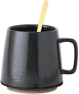 Mug en céramique artisanal de style japonais, en grès brut noir mat, personnalisé, simple et vintage, pour restaurant de ramen, vente en gros - Product Image 2
