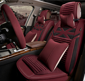 Housse de siège de <span class=keywords><strong>voiture</strong></span> en cuir et lin ventilée personnalisée Rouge Ajustement universel pour Audi Q3/Q7 VW A4 - Product Image 5
