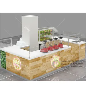 Mall kios makanan cepat untuk jus buah kios Bar ide Modern teh gelembung kios desain dengan konter Stan Stan penjualan
